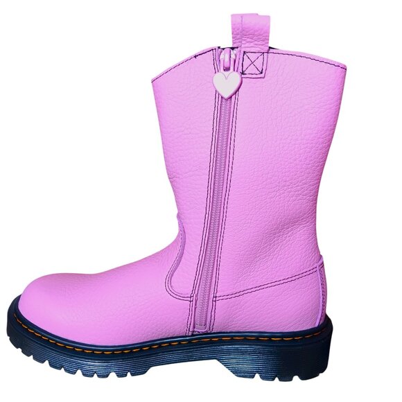 Dr. Martens Youth Junior‎ Big Kid 5 EU 36 Heart Nappa Leather Pull-on Boots Pink - Picture 4 of 12